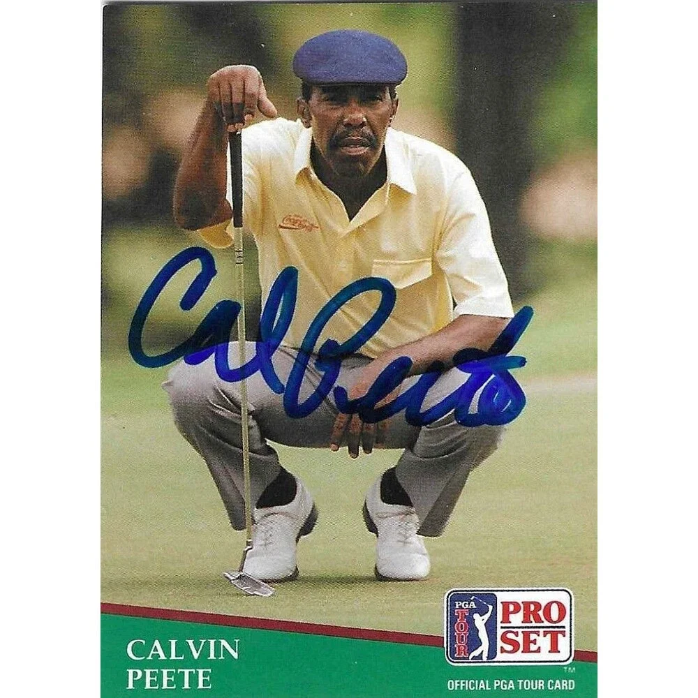 1991 PGA Golf Trading Card #49 Calvin Peete Signed Vintage Collectible